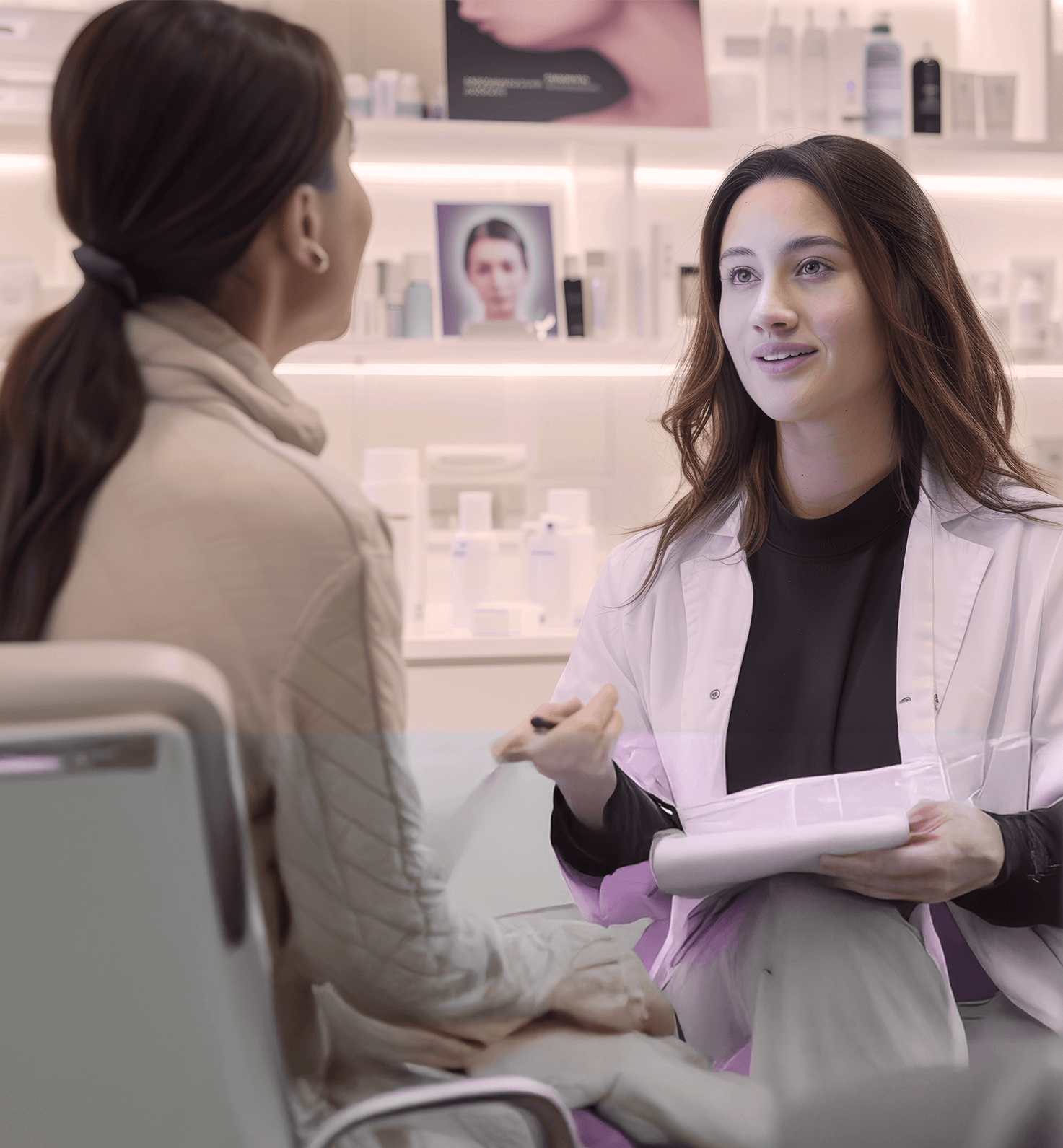 Nurse talking to patient